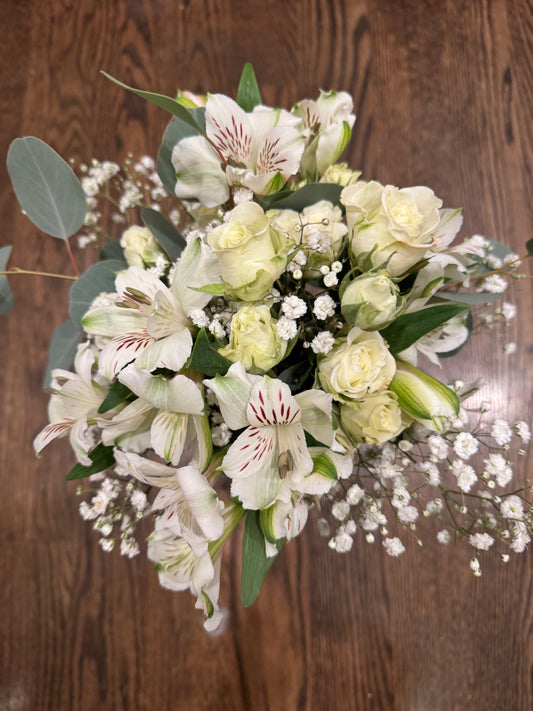 White School Dance Bouquet